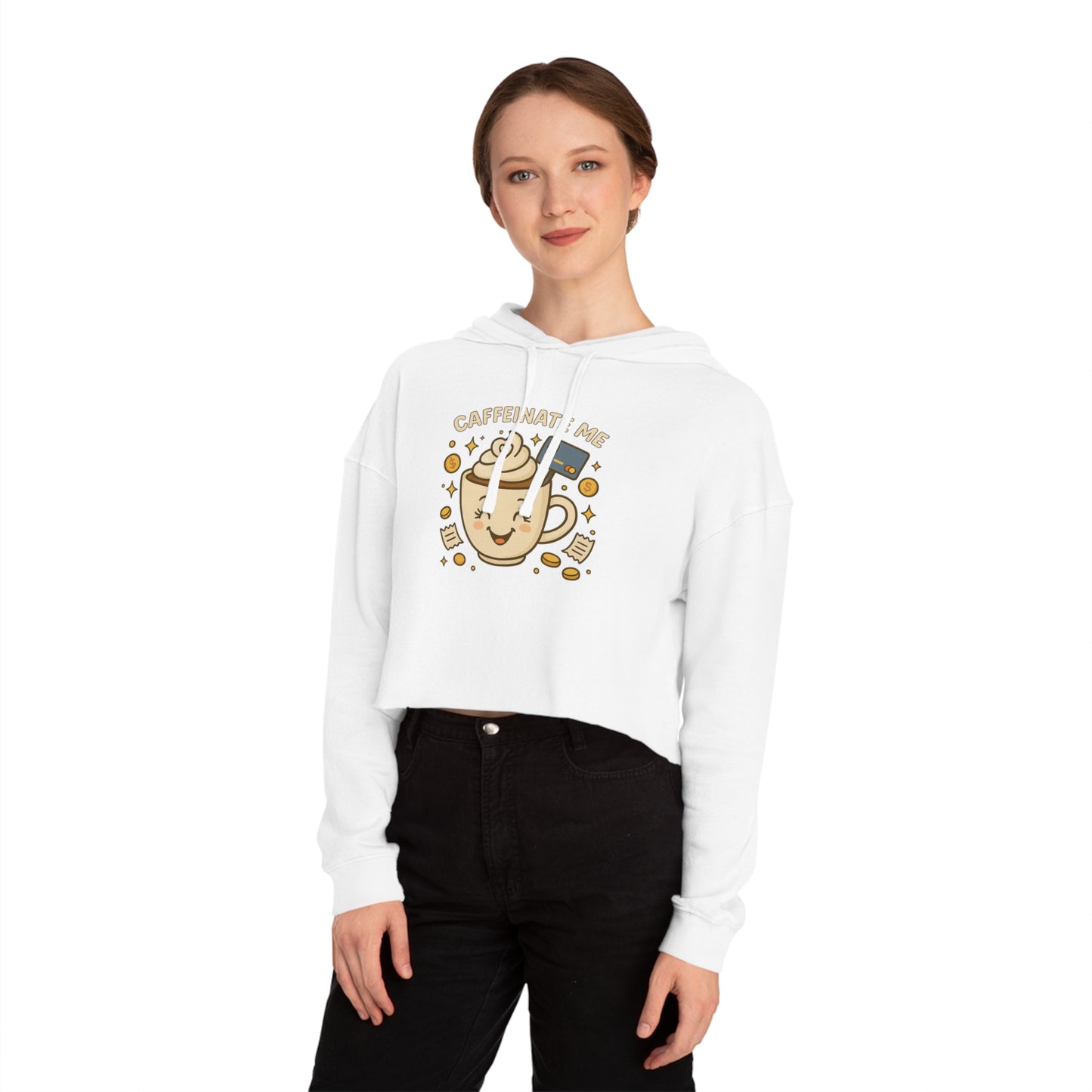 Caffeinate me - Cropped Hooded Sweatshirt