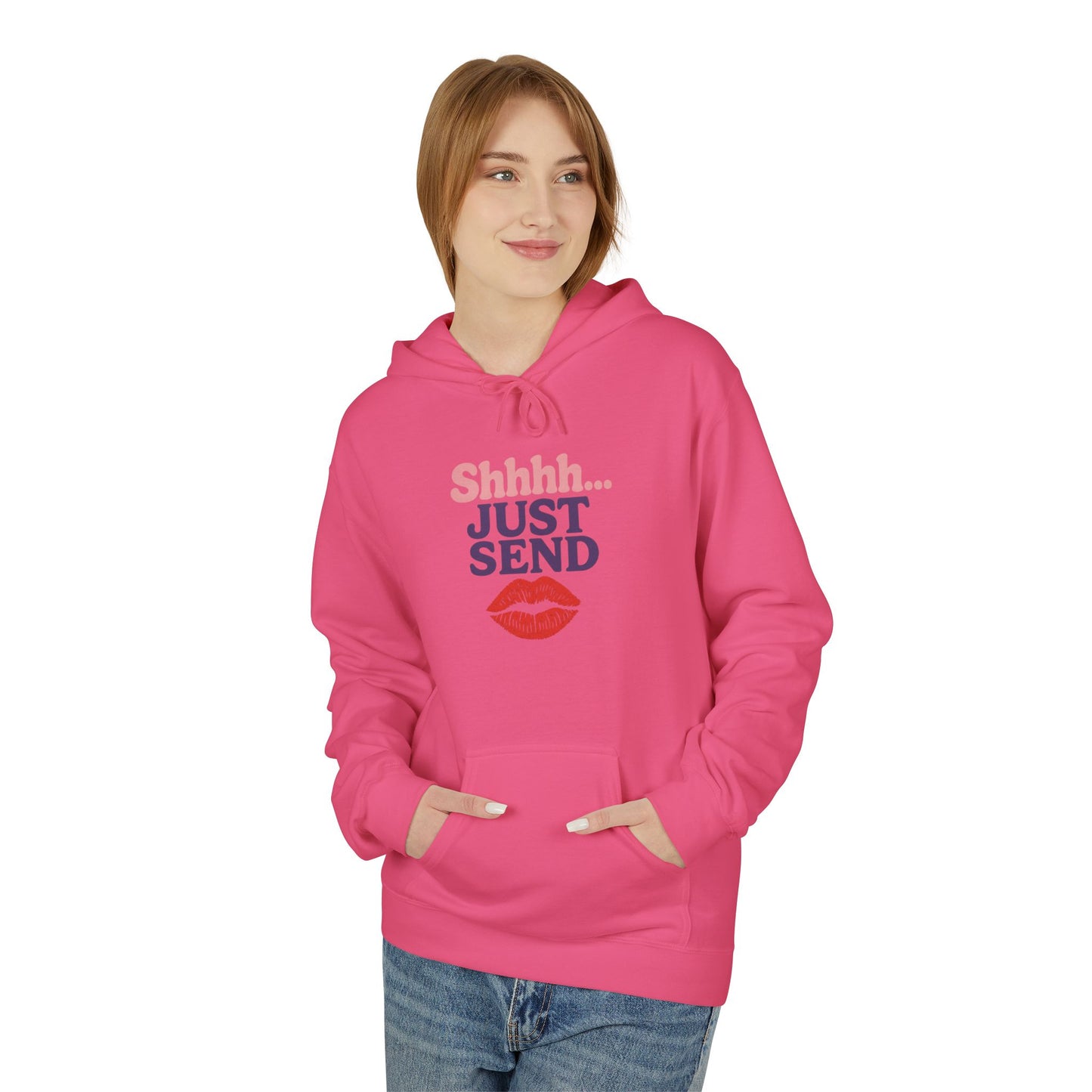 Shhh..Just Send - Women's comfy fleece hoodie