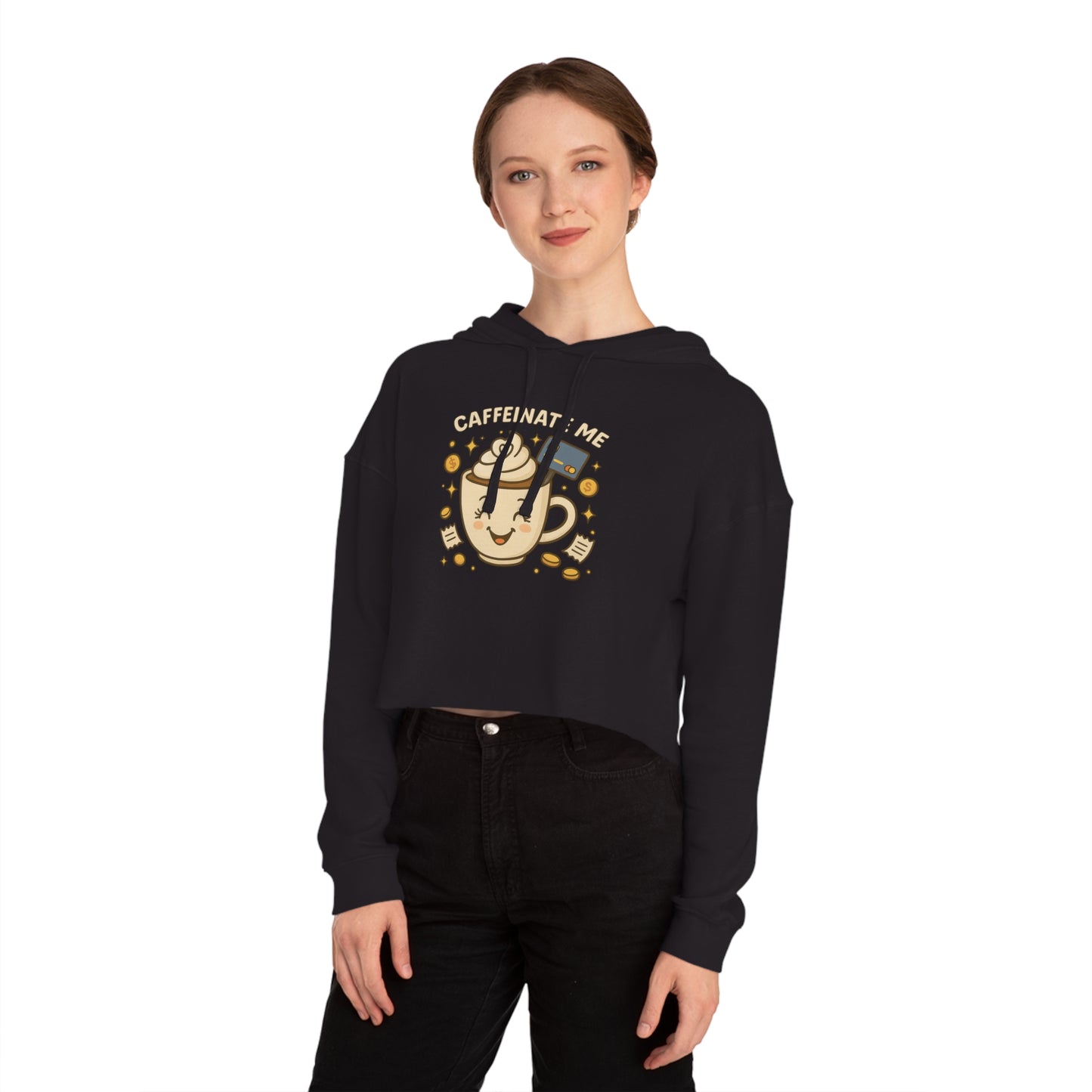 Caffeinate me - Cropped Hooded Sweatshirt