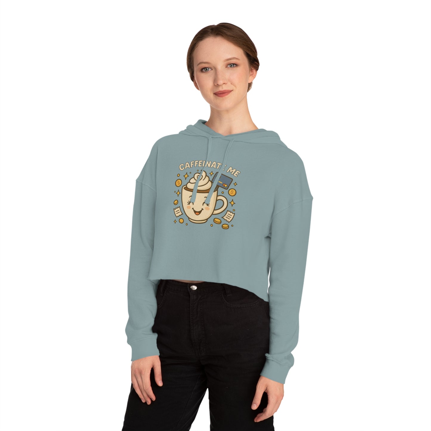 Caffeinate me - Cropped Hooded Sweatshirt