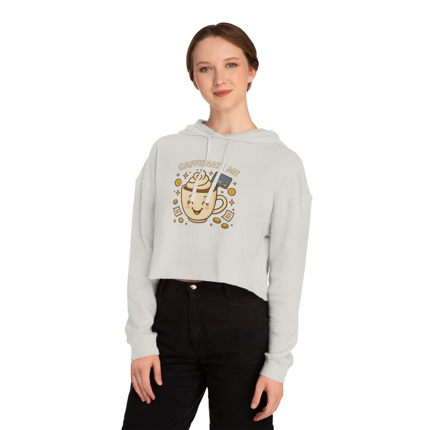 Caffeinate me - Cropped Hooded Sweatshirt