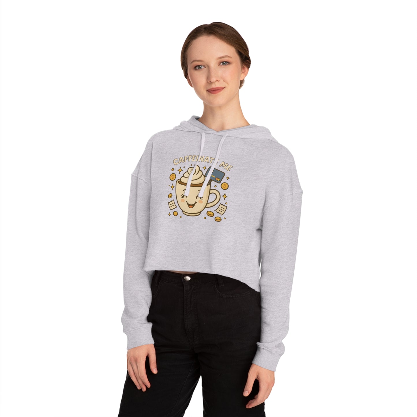 Caffeinate me - Cropped Hooded Sweatshirt