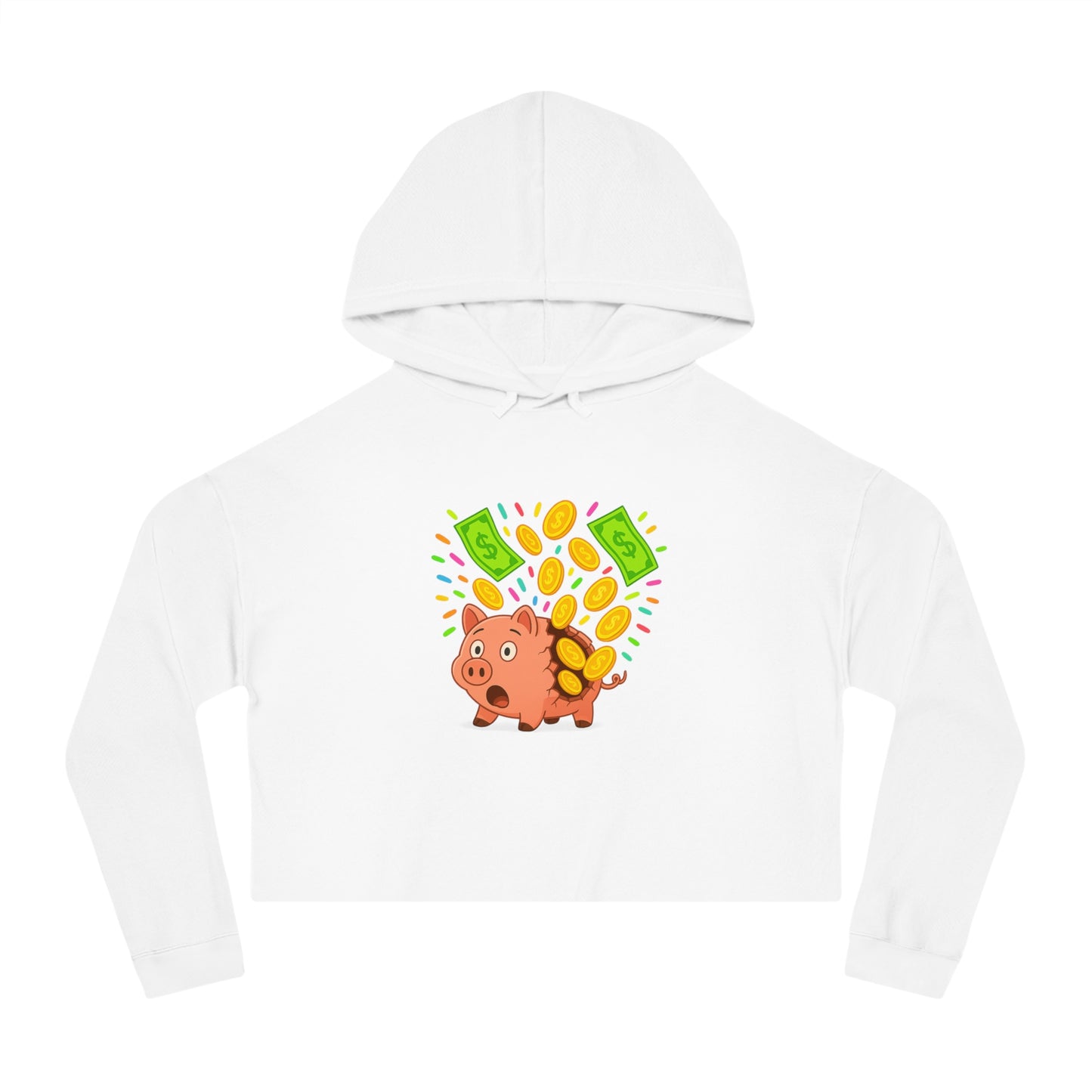 Broken Piggy Bank - Cropped Hooded Sweatshirt