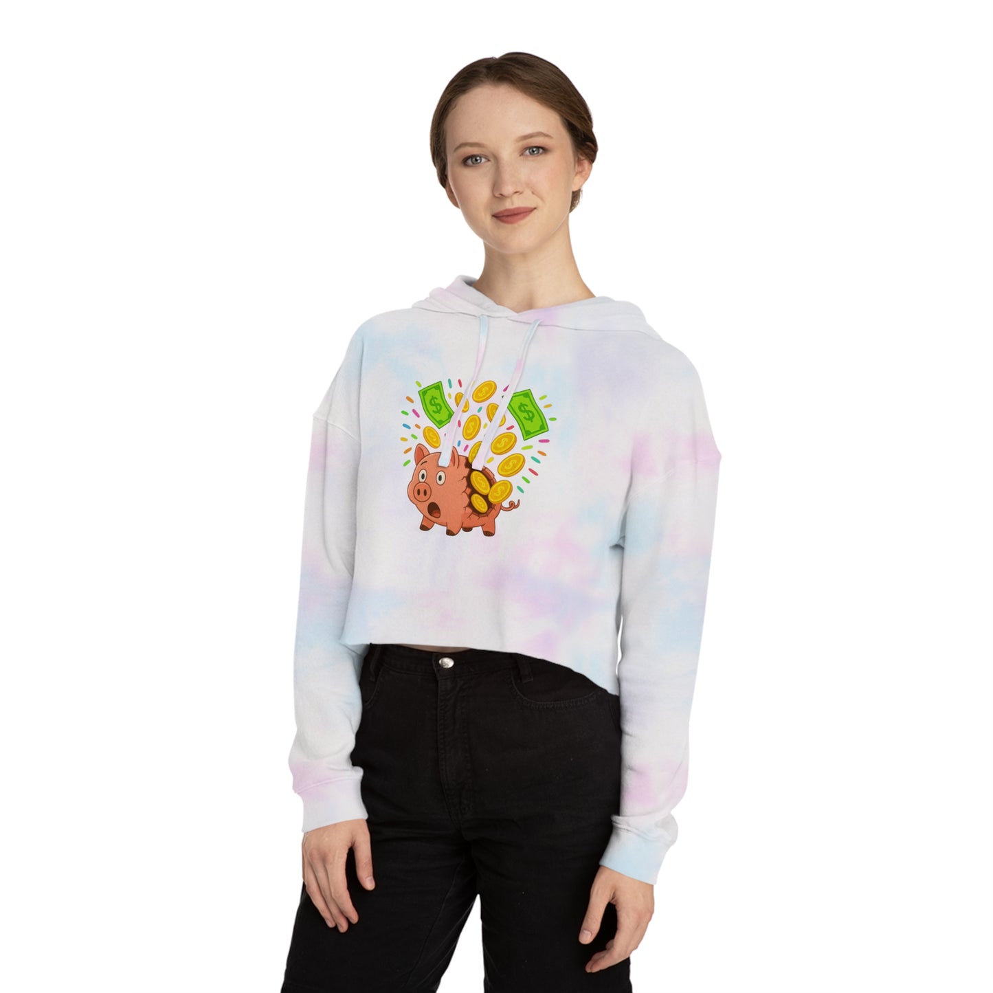 Broken Piggy Bank - Cropped Hooded Sweatshirt