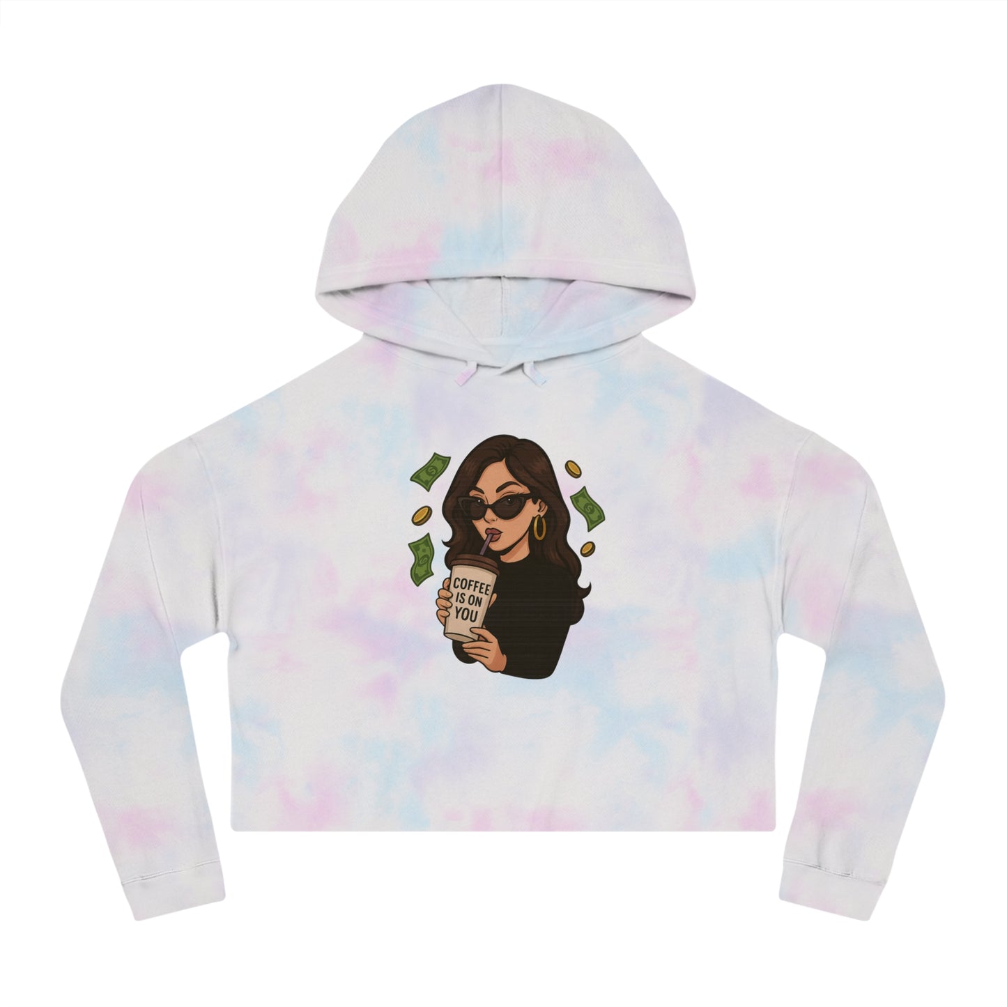 Coffee Is On You - Cropped Hooded Sweatshirt