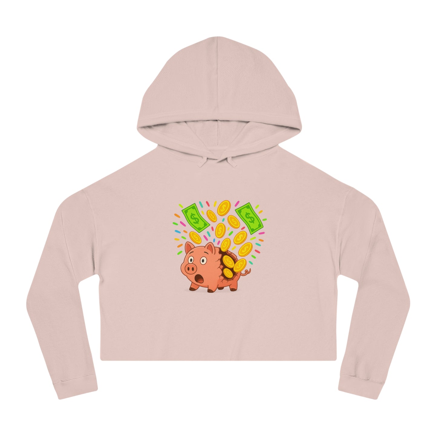 Broken Piggy Bank - Cropped Hooded Sweatshirt