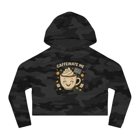 Caffeinate me - Cropped Hooded Sweatshirt