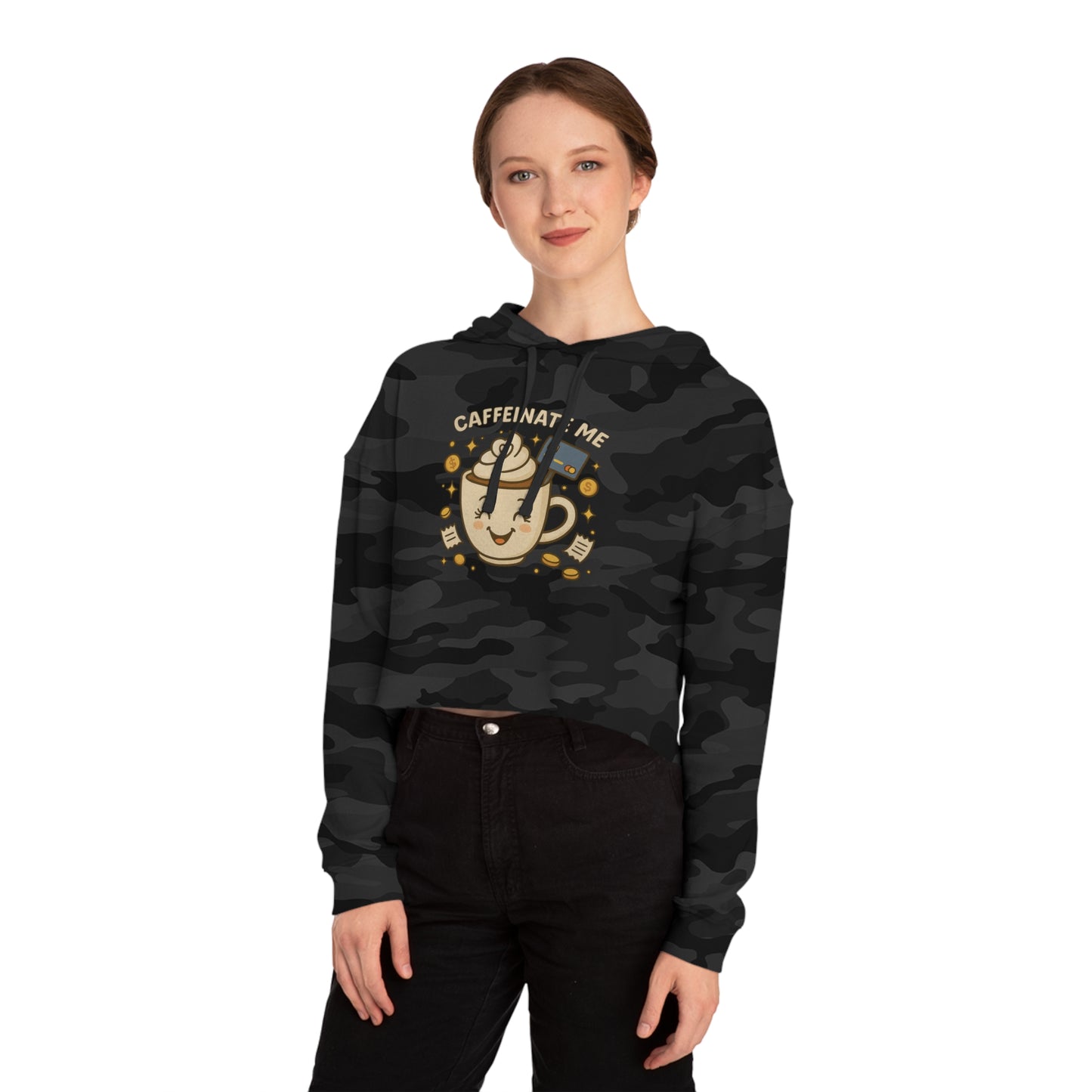 Caffeinate me - Cropped Hooded Sweatshirt