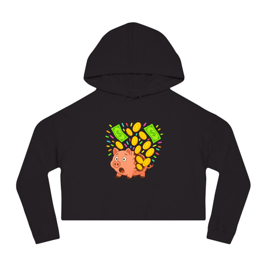 Broken Piggy Bank - Cropped Hooded Sweatshirt