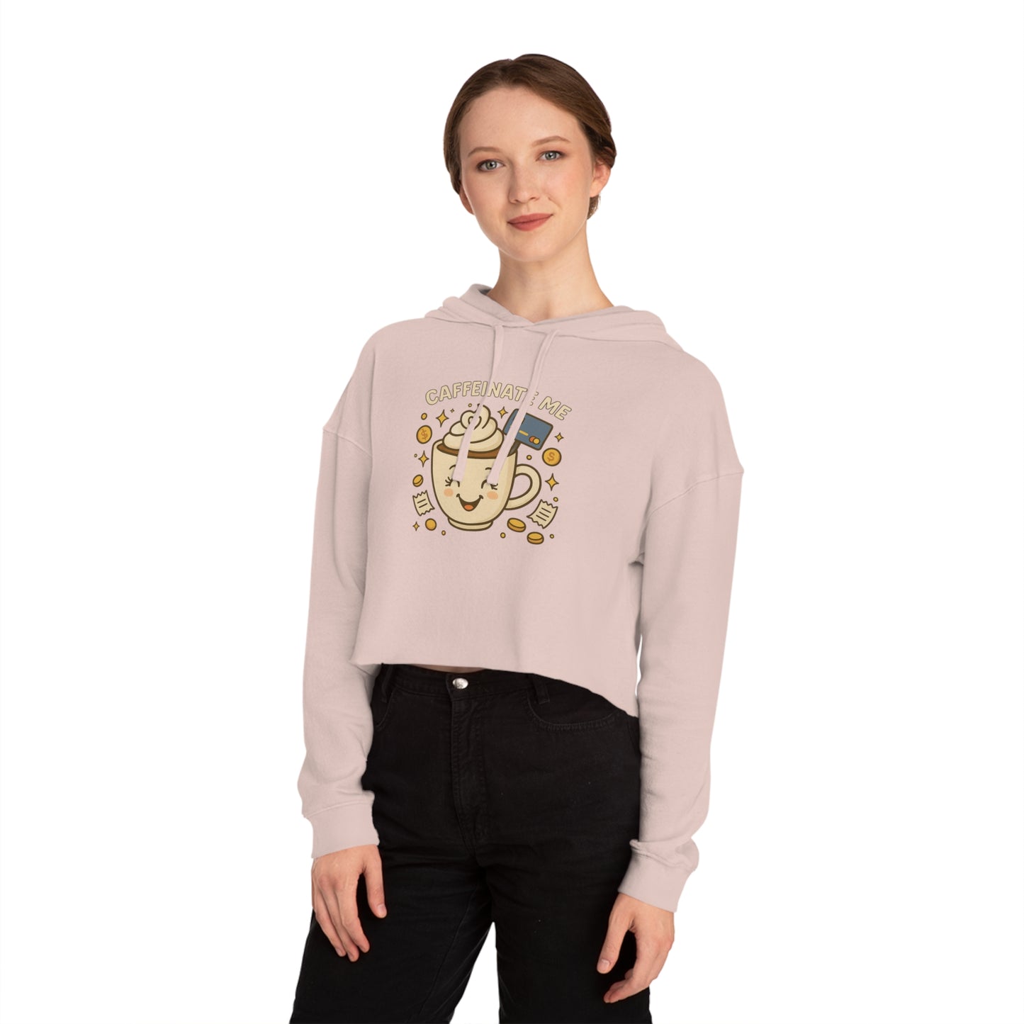 Caffeinate me - Cropped Hooded Sweatshirt