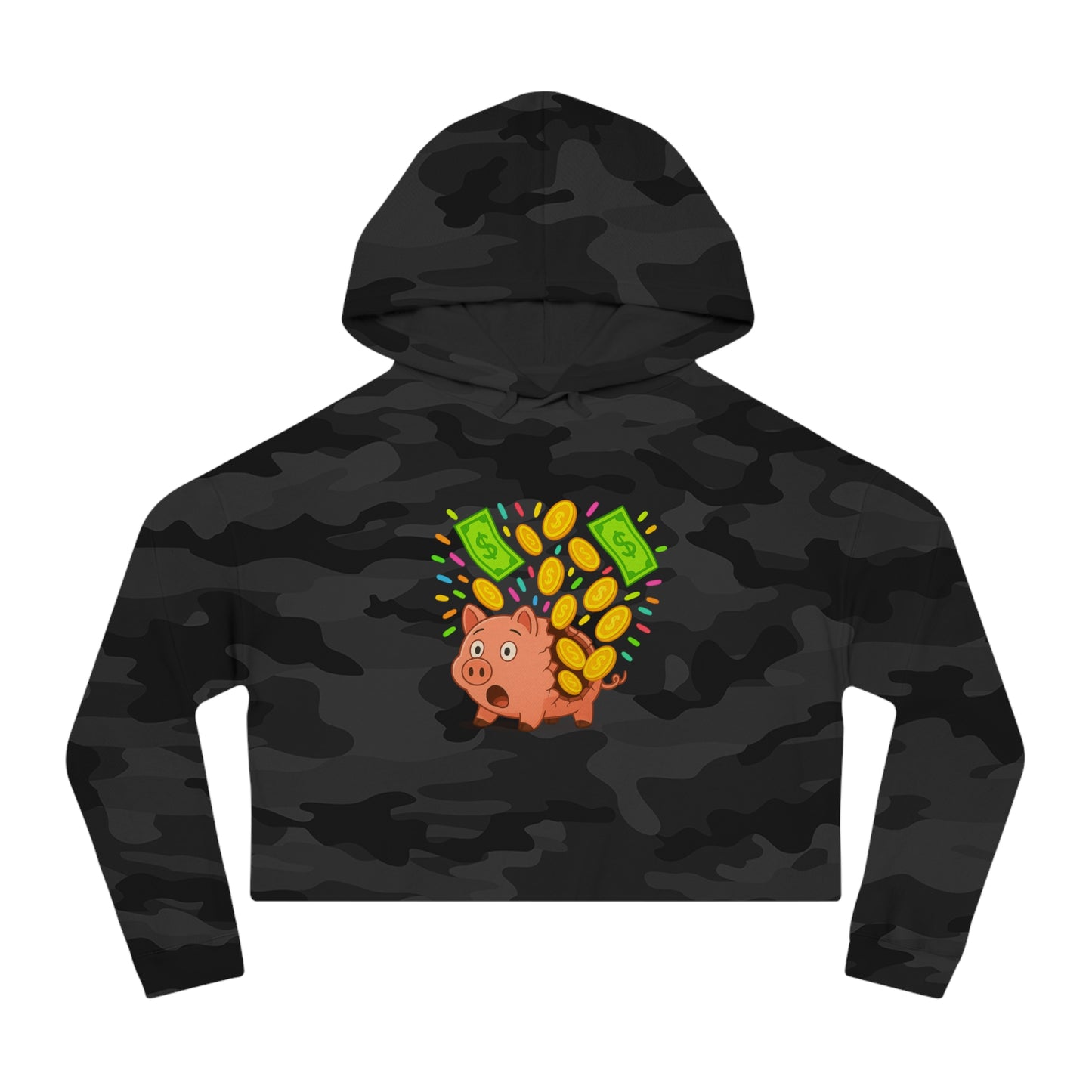Broken Piggy Bank - Cropped Hooded Sweatshirt