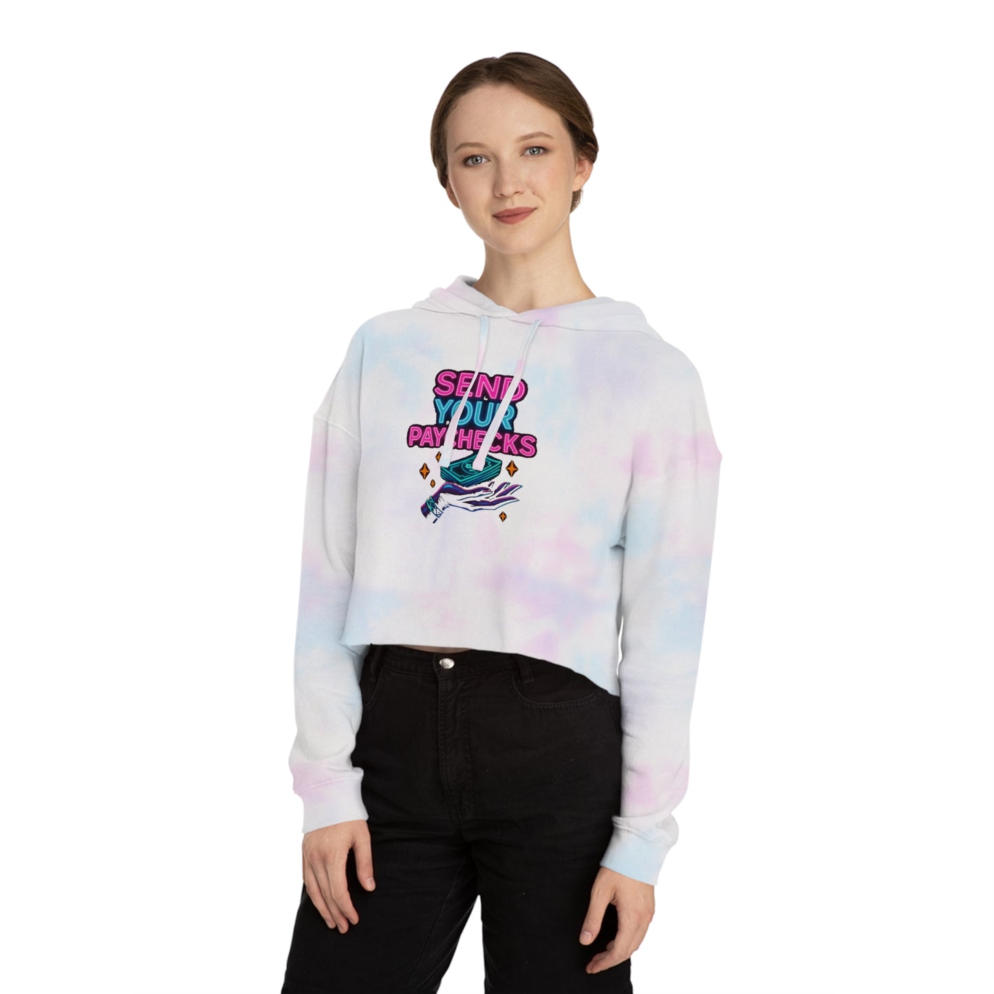 Send me your paychecks - Cropped Hooded Sweatshirt