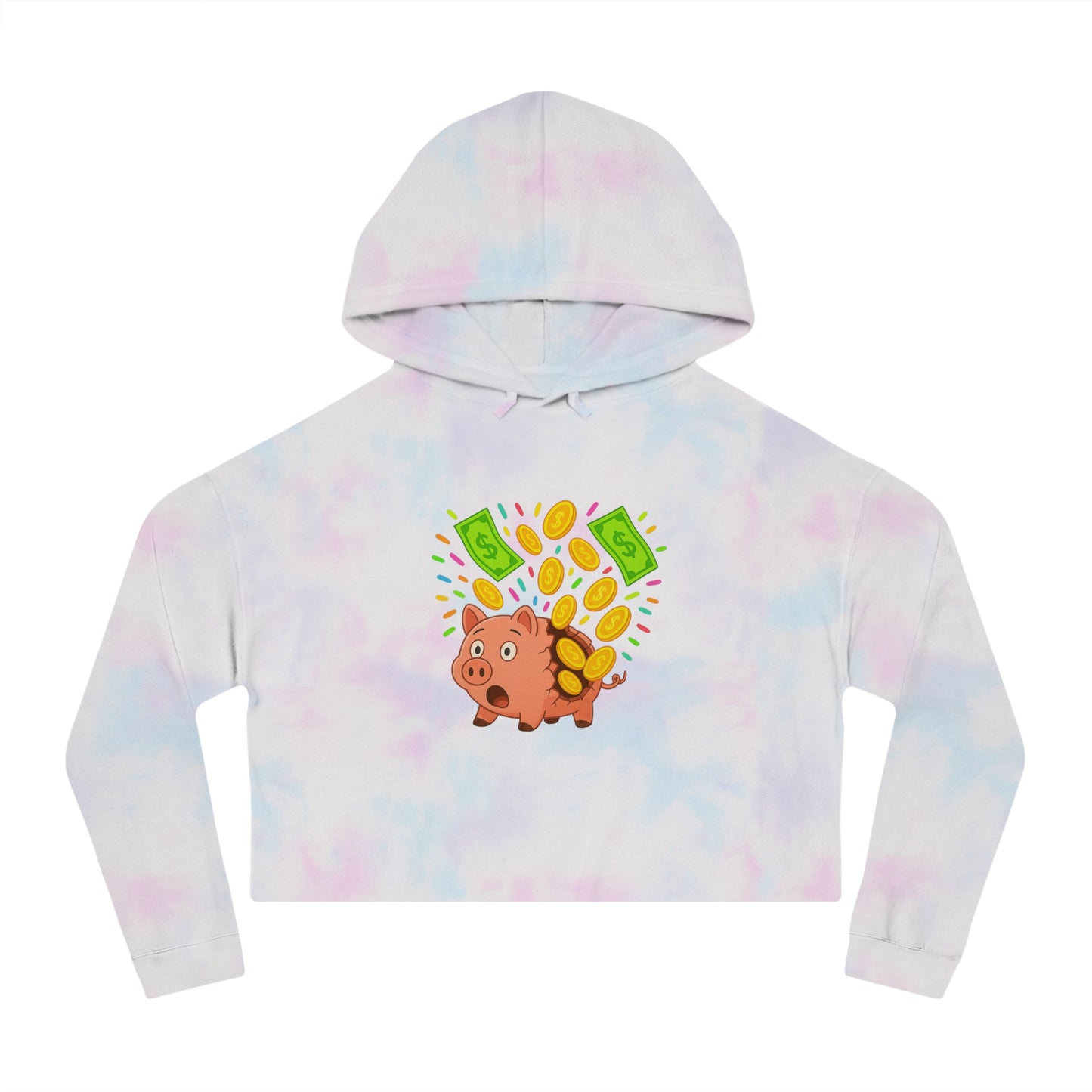 Broken Piggy Bank - Cropped Hooded Sweatshirt