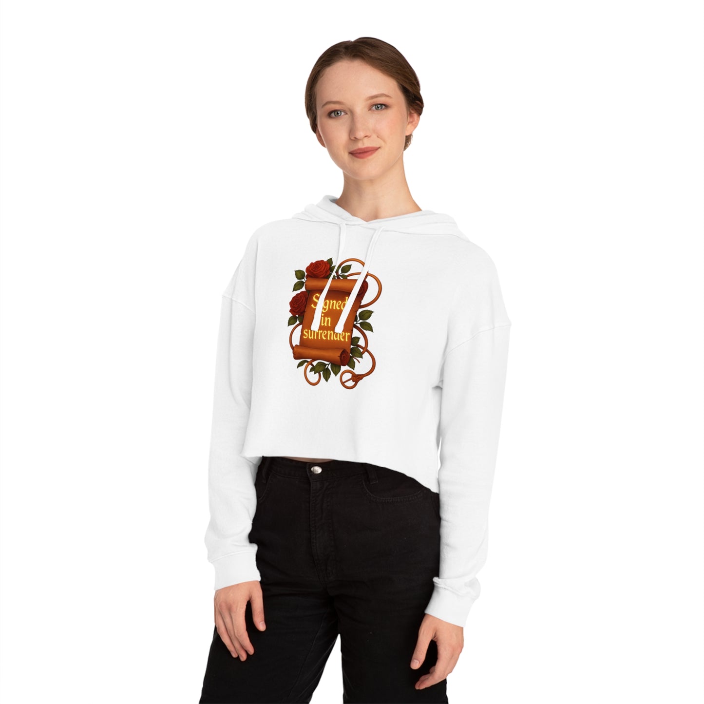 Signed in Surrender - Cropped Hooded Sweatshirt