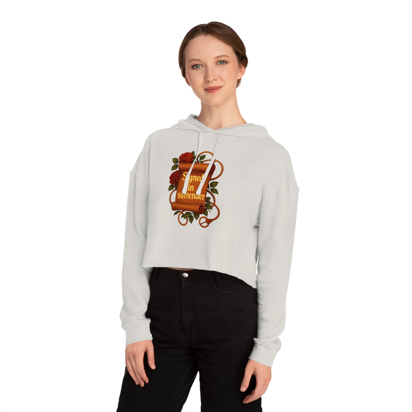Signed in Surrender - Cropped Hooded Sweatshirt