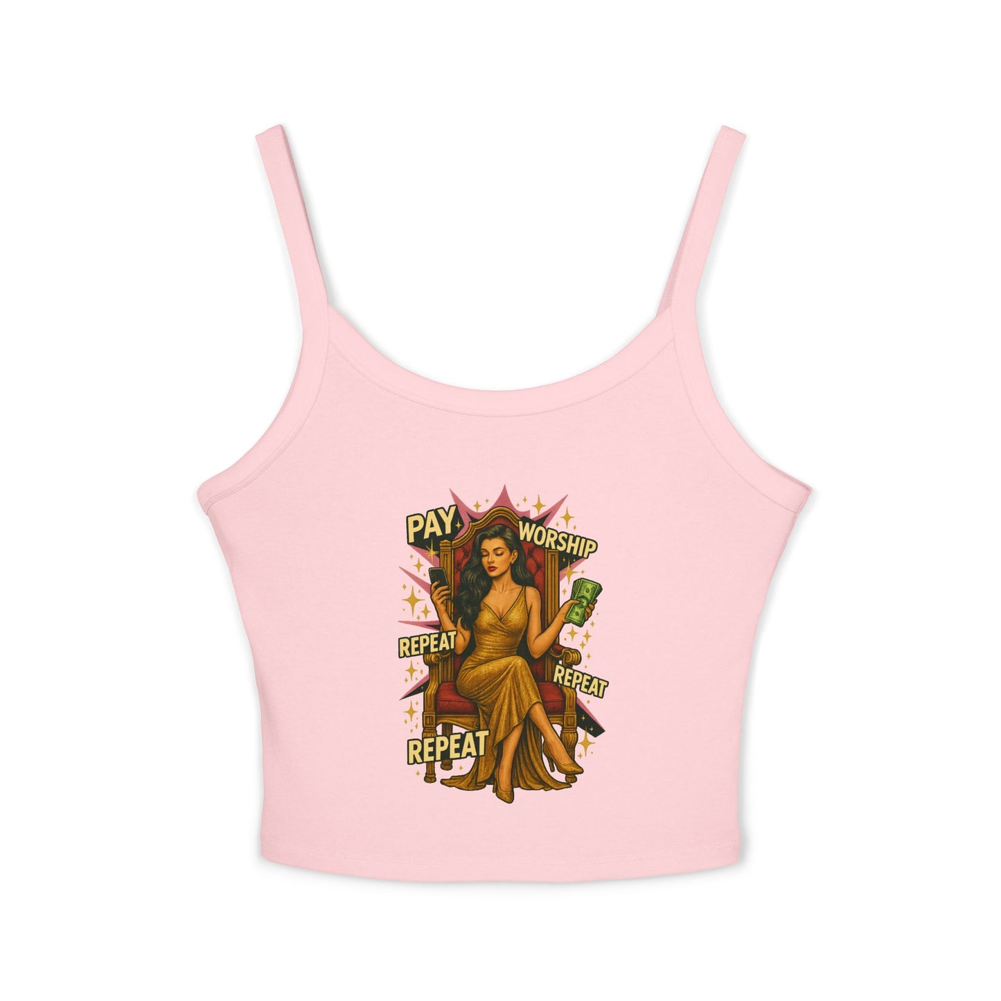 Pay, Worship, Repeat - Women's Spaghetti Strap Tank Top