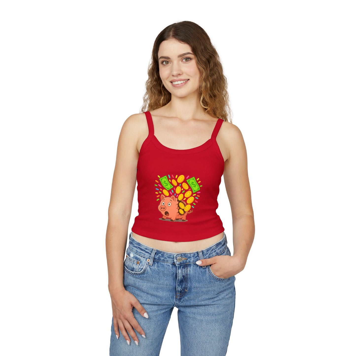 Broken Piggy Bank - Women's Spaghetti Strap Tank Top