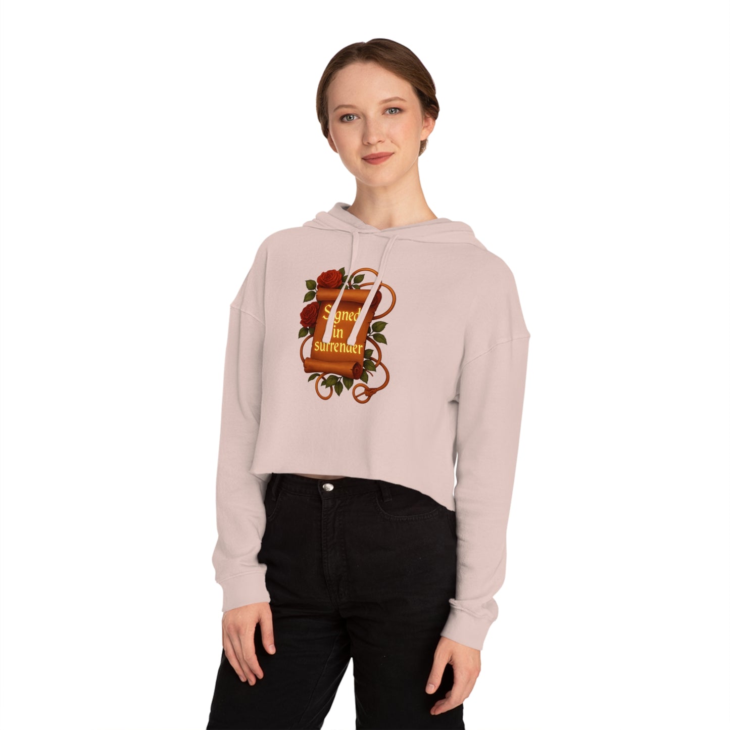 Signed in Surrender - Cropped Hooded Sweatshirt