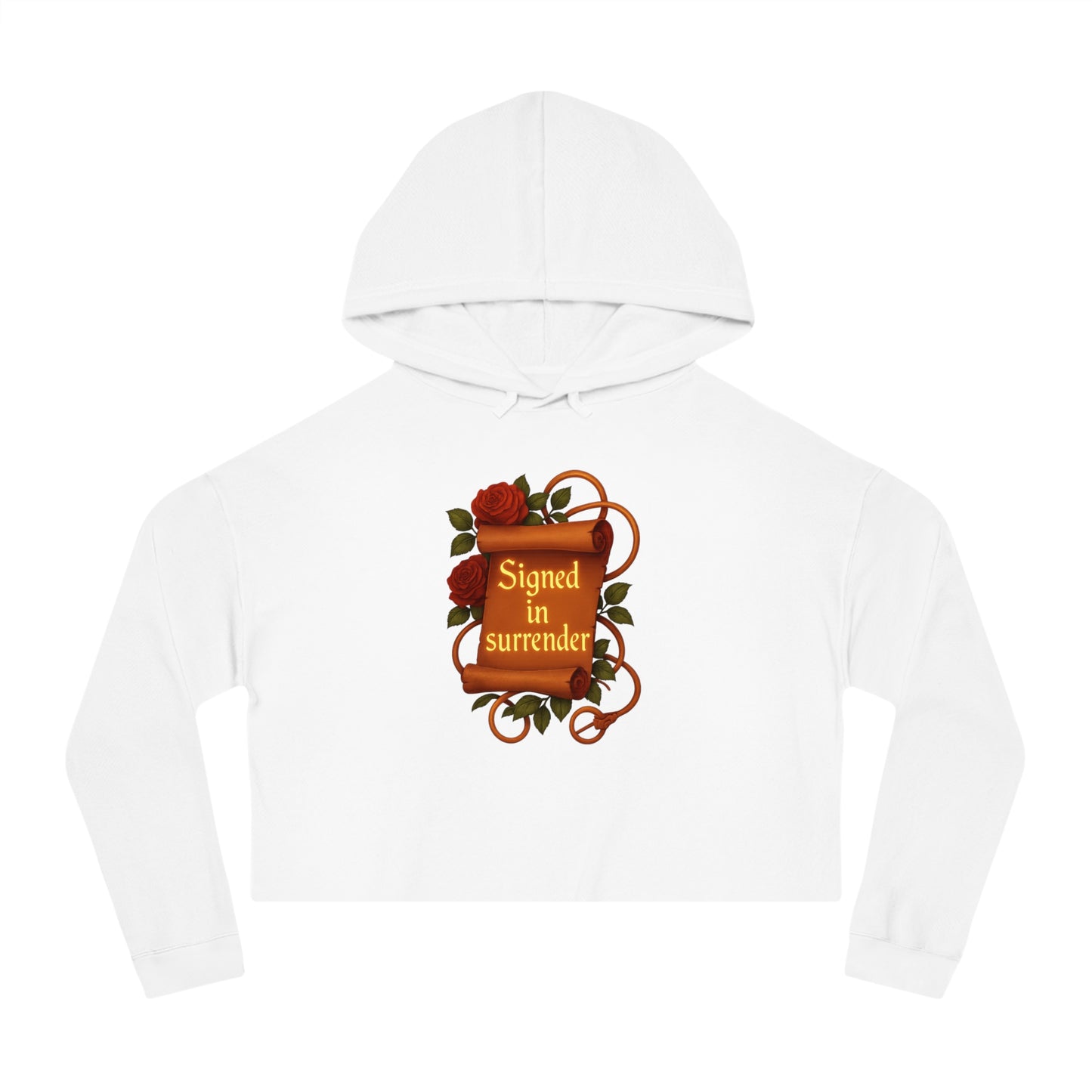 Signed in Surrender - Cropped Hooded Sweatshirt