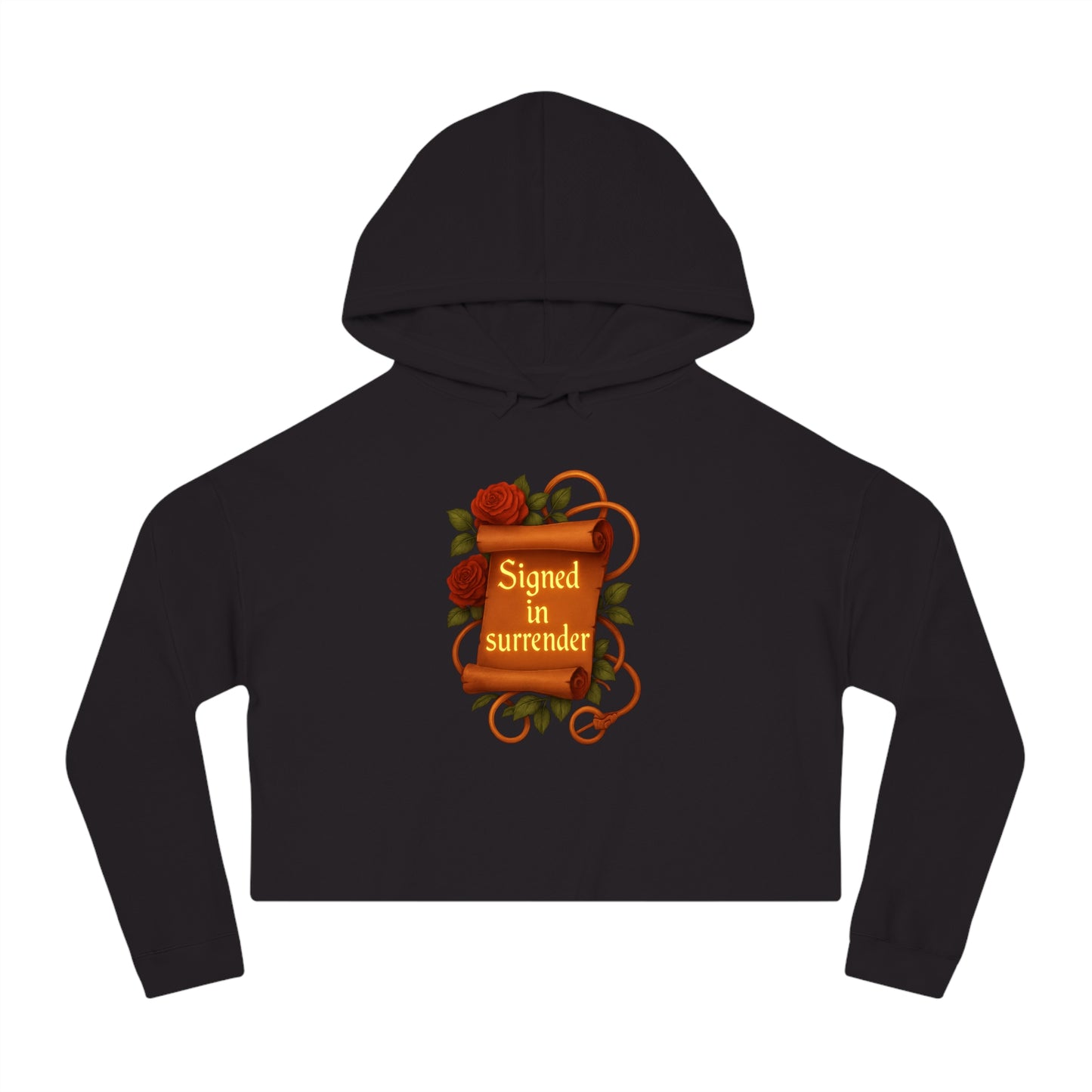 Signed in Surrender - Cropped Hooded Sweatshirt