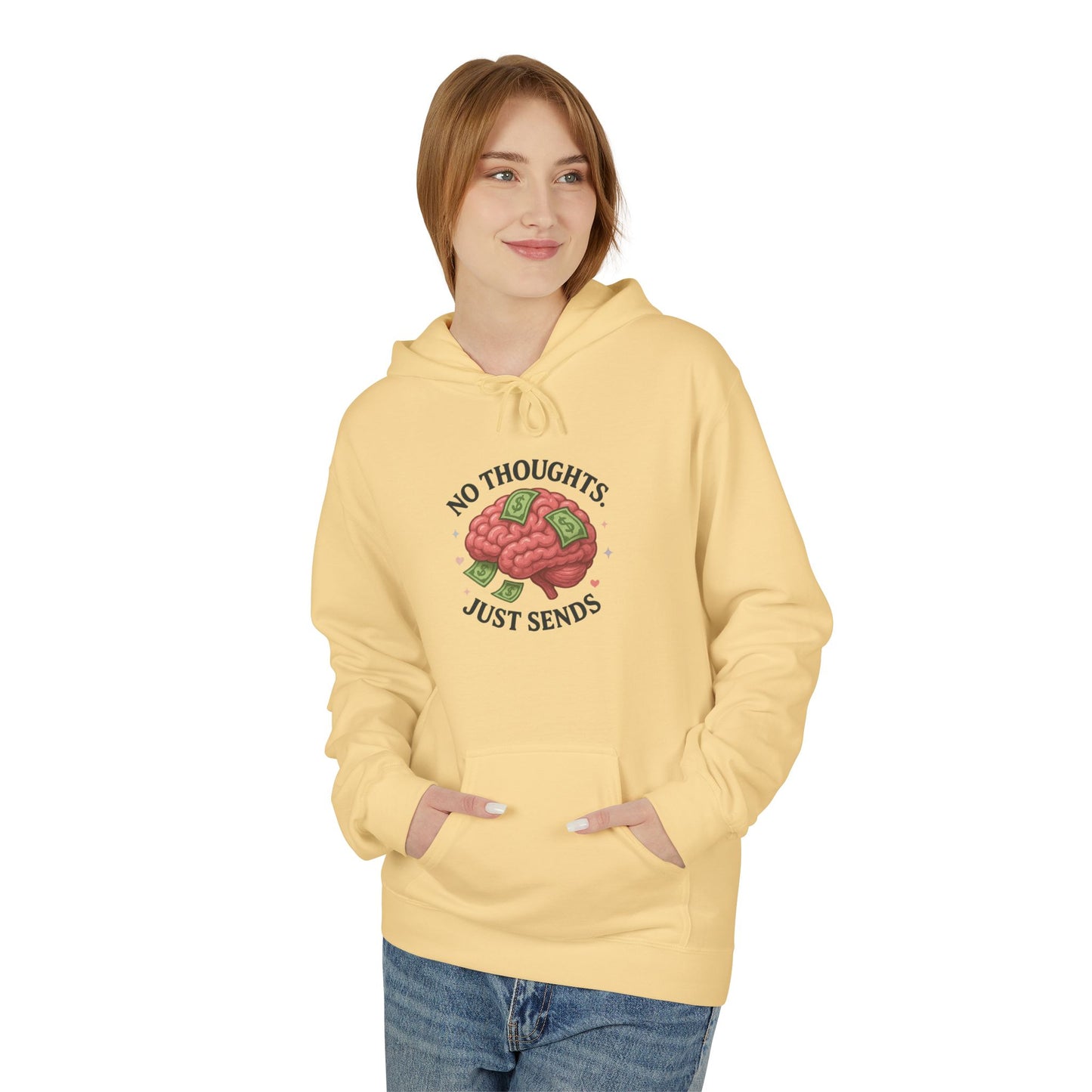 No Thoughts Just Sends - Women's comfy fleece hoodie