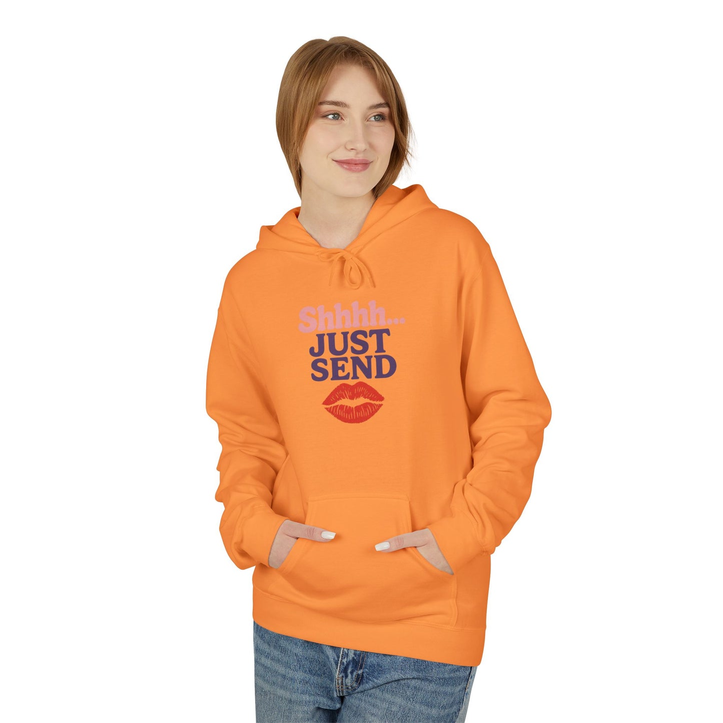 Shhh..Just Send - Women's comfy fleece hoodie