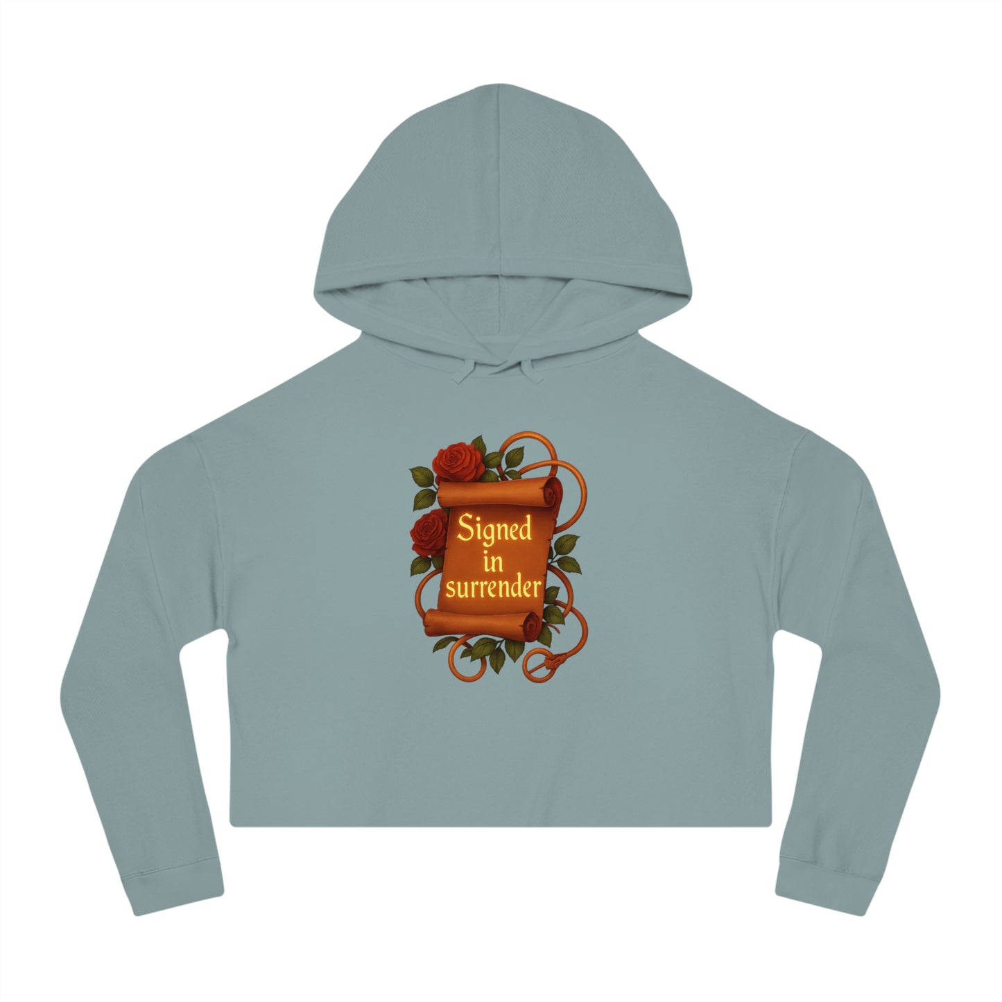 Signed in Surrender - Cropped Hooded Sweatshirt