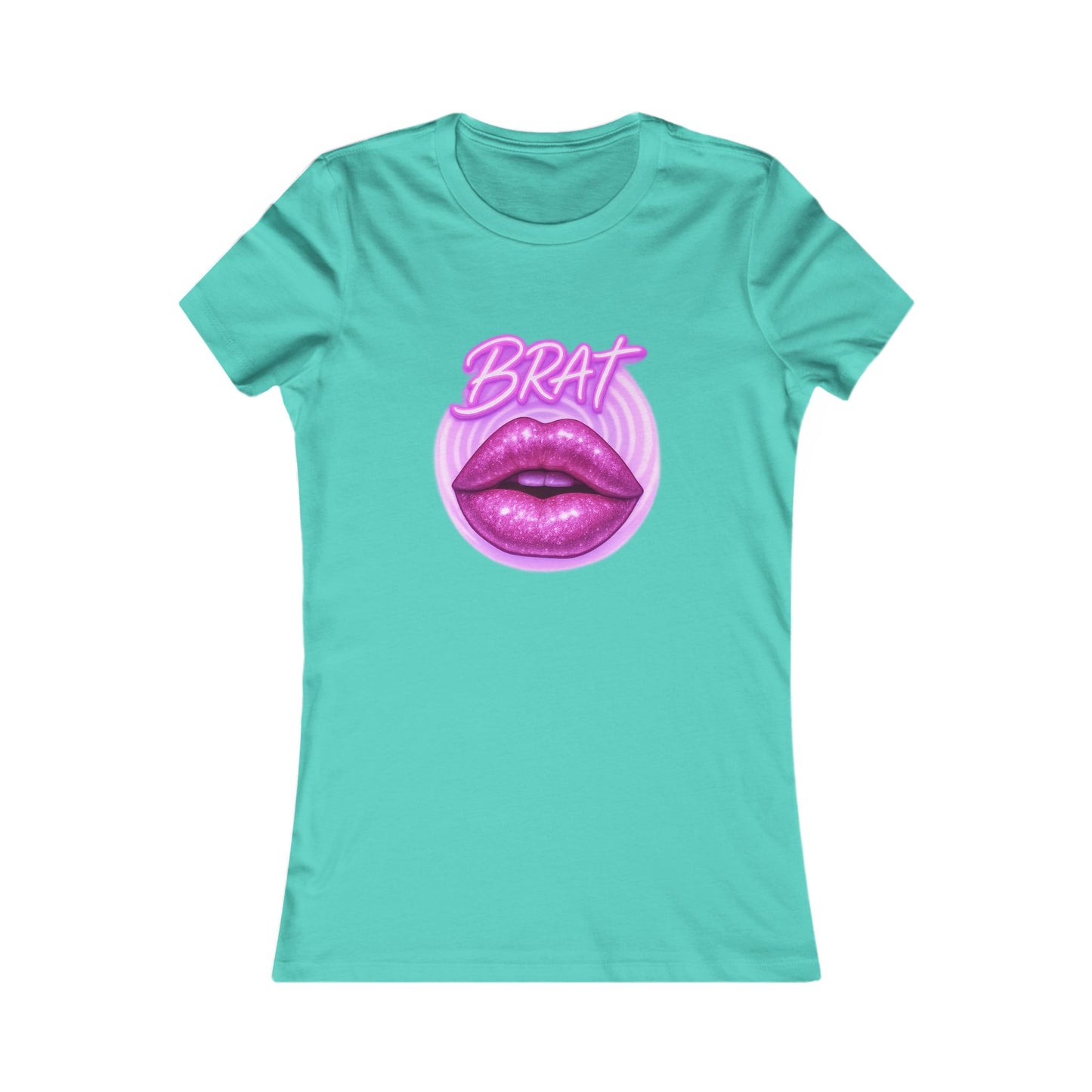 Glittery 'Brat' Lips - Women's Graphic Tee