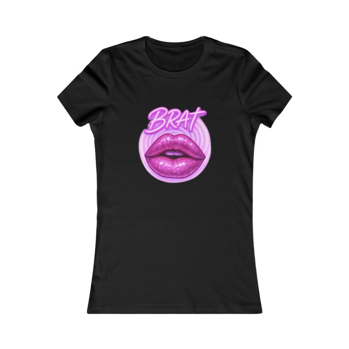 Glittery 'Brat' Lips - Women's Graphic Tee