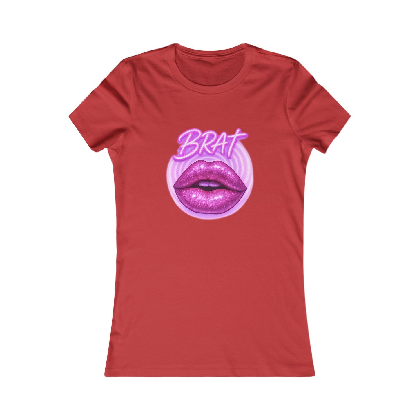 Glittery 'Brat' Lips - Women's Graphic Tee