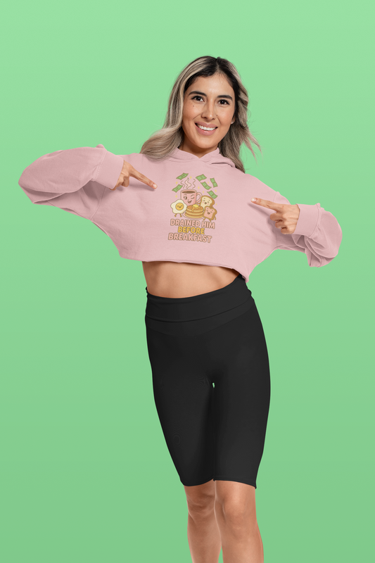 Drained him before Breakfast - Cropped Hooded Sweatshirt