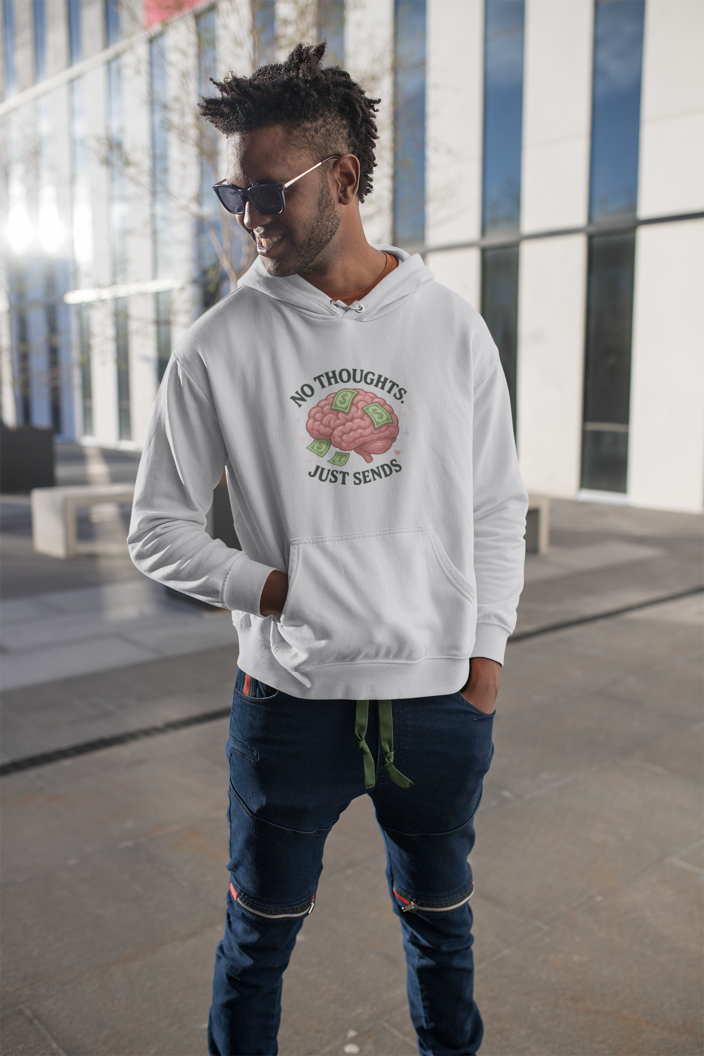 No Thoughts, Just Sends Hoodie - Men's Hoodie