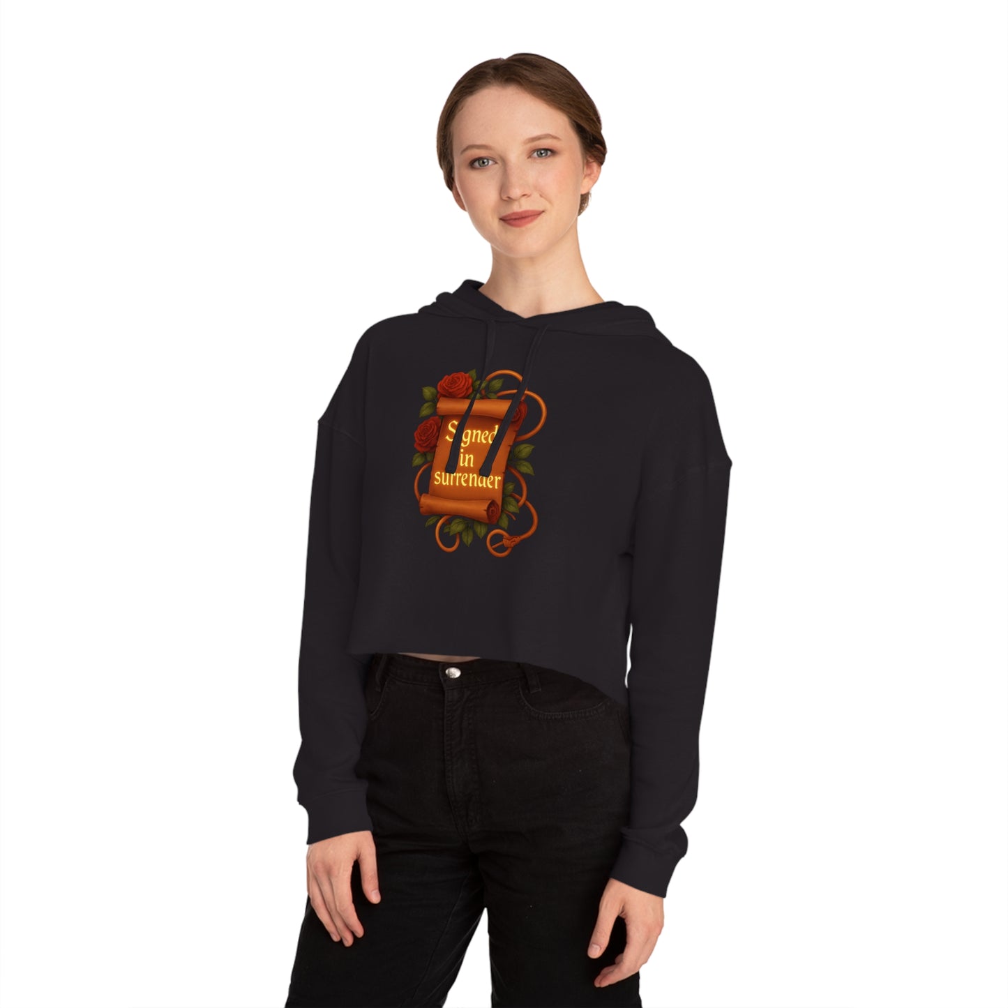 Signed in Surrender - Cropped Hooded Sweatshirt