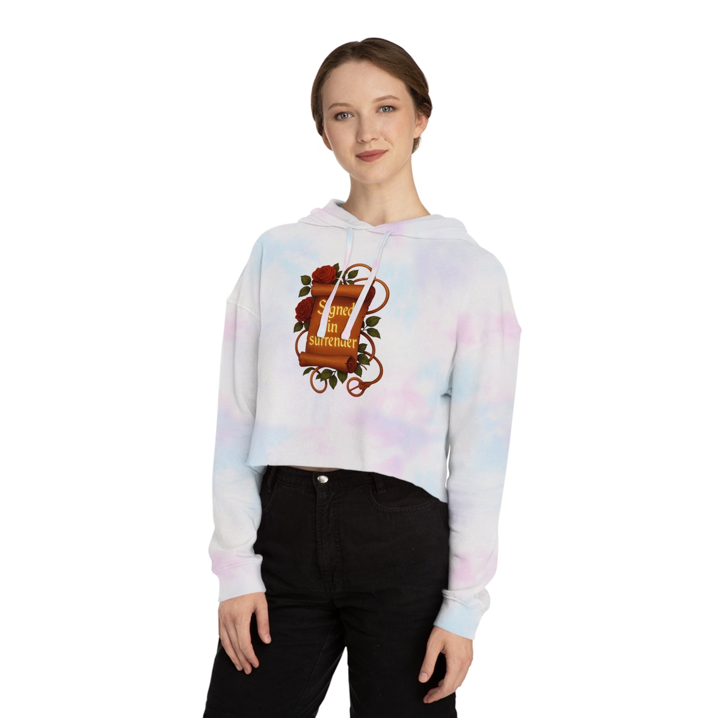 Signed in Surrender - Cropped Hooded Sweatshirt
