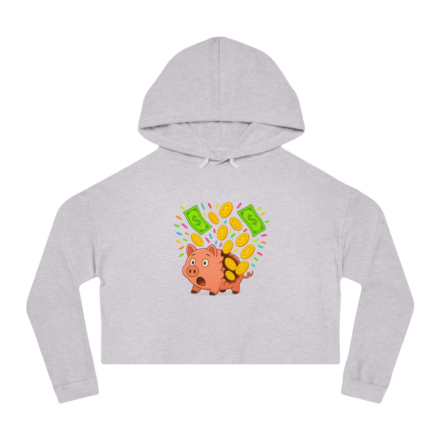 Broken Piggy Bank - Cropped Hooded Sweatshirt