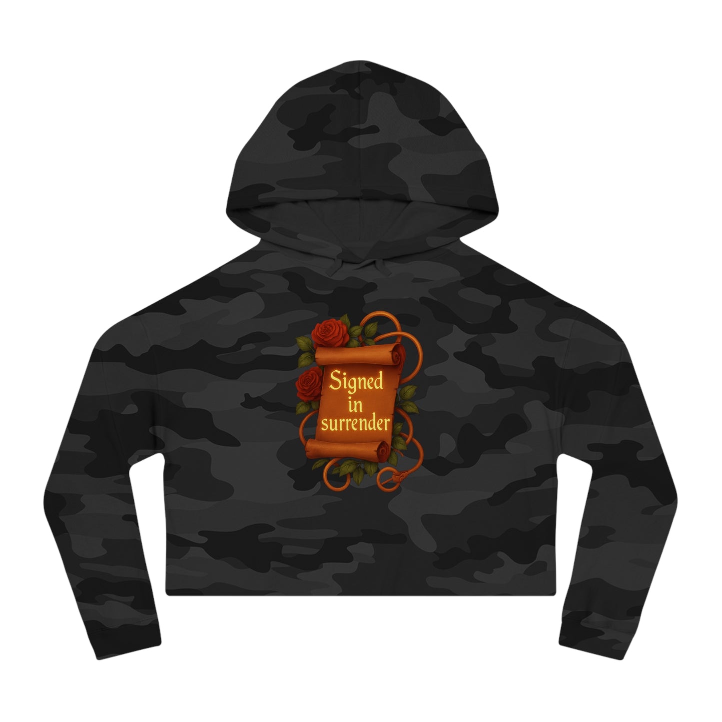 Signed in Surrender - Cropped Hooded Sweatshirt