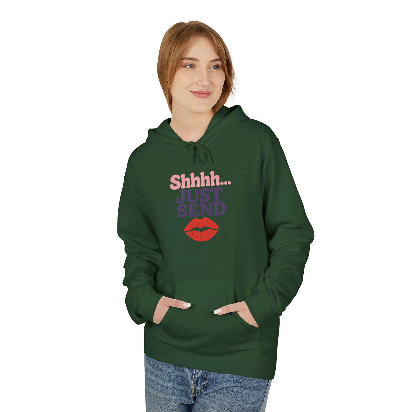 Shhh..Just Send - Women's comfy fleece hoodie