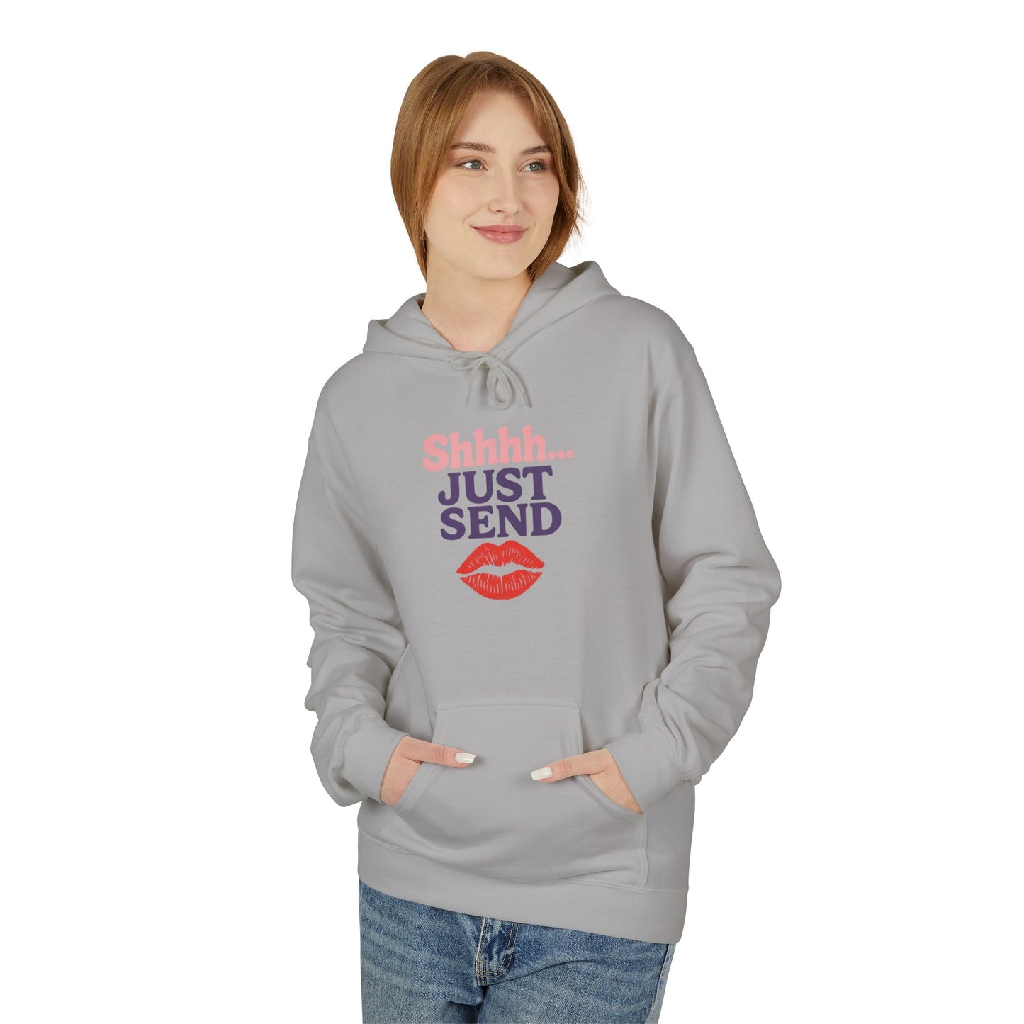 Shhh..Just Send - Women's comfy fleece hoodie