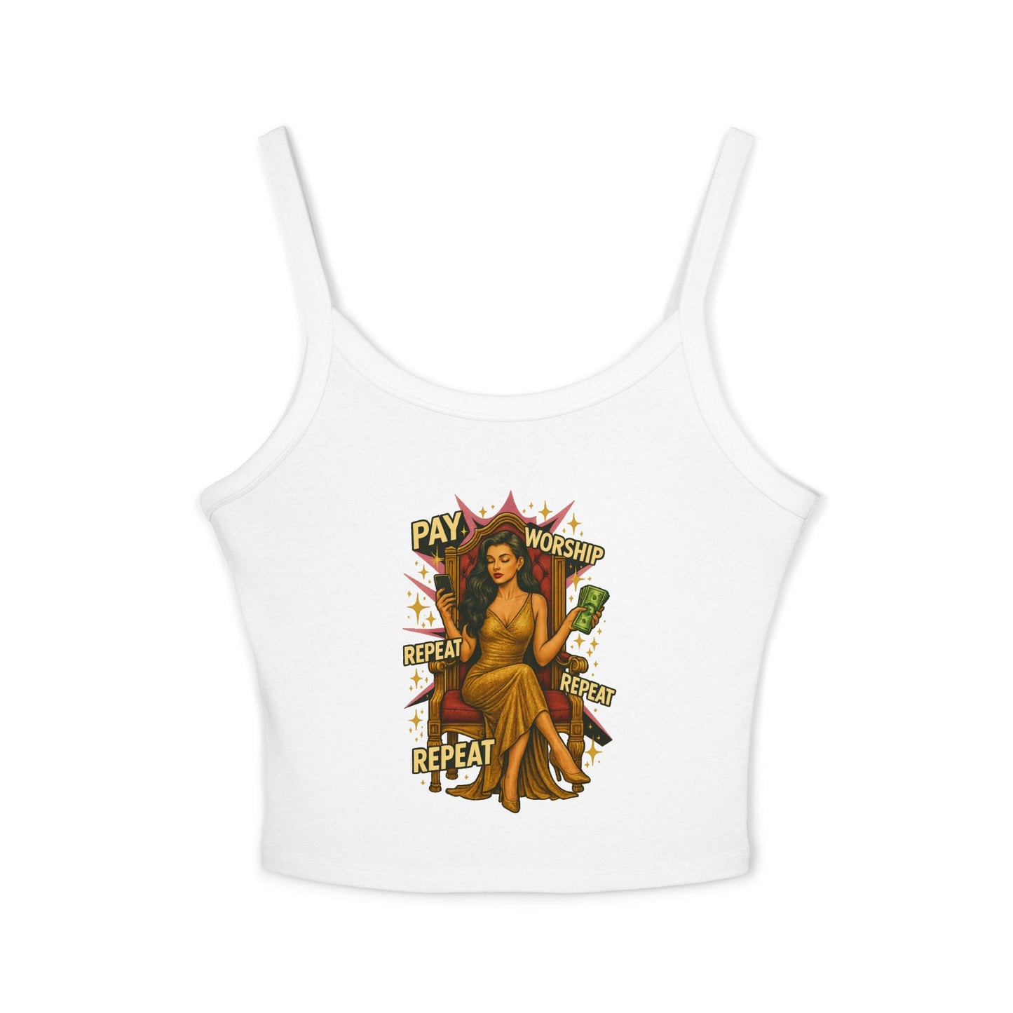 Pay, Worship, Repeat - Women's Spaghetti Strap Tank Top