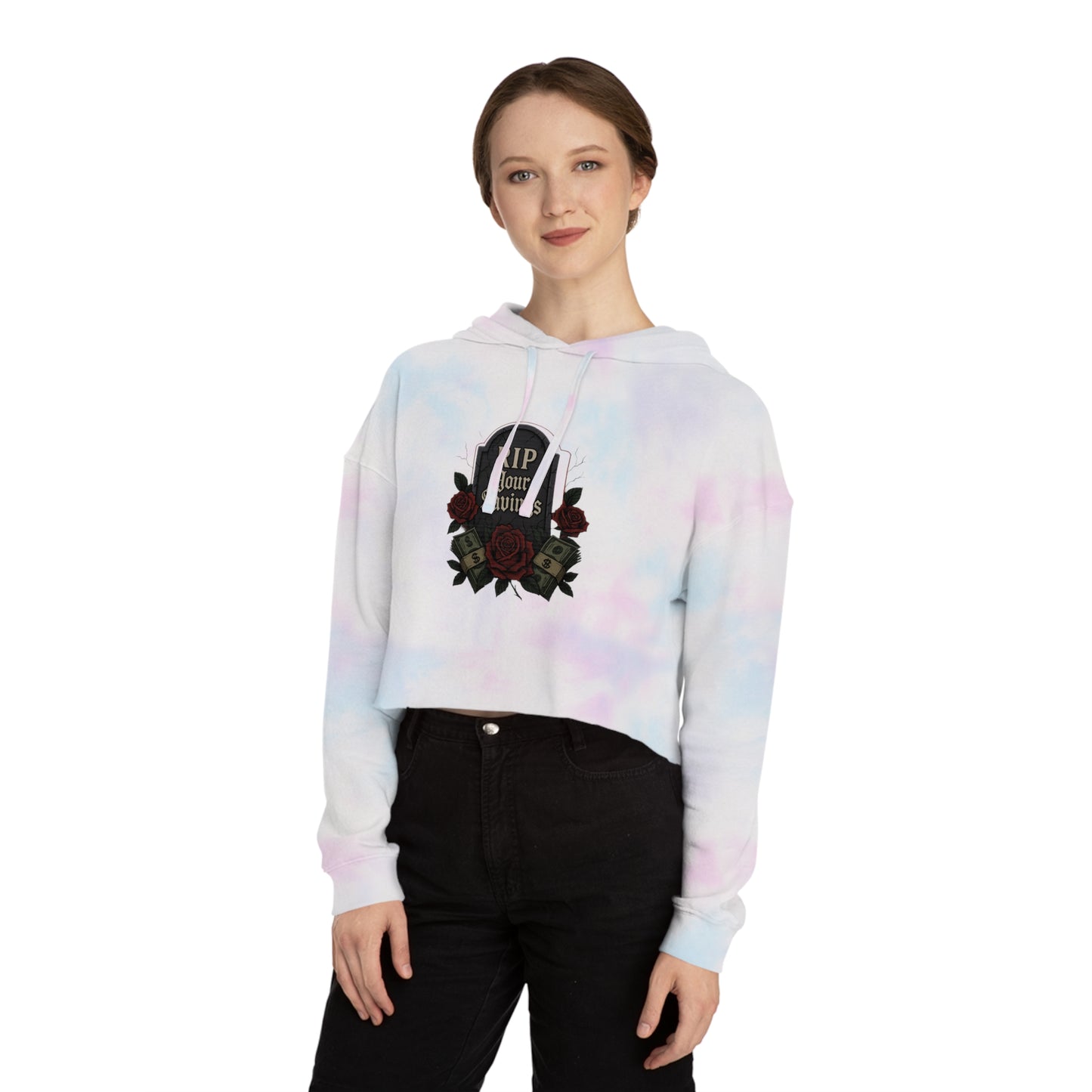 RIP to your savings - Cropped Hooded Sweatshirt