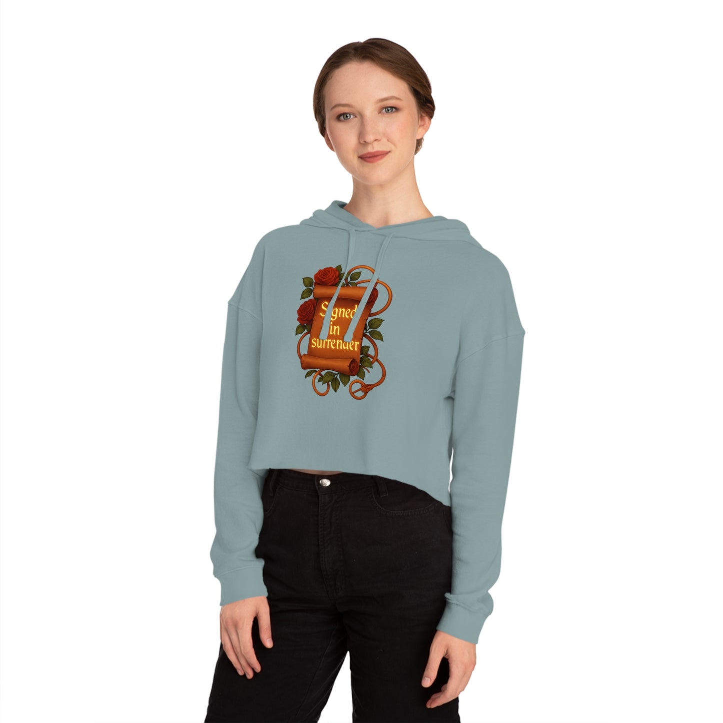 Signed in Surrender - Cropped Hooded Sweatshirt