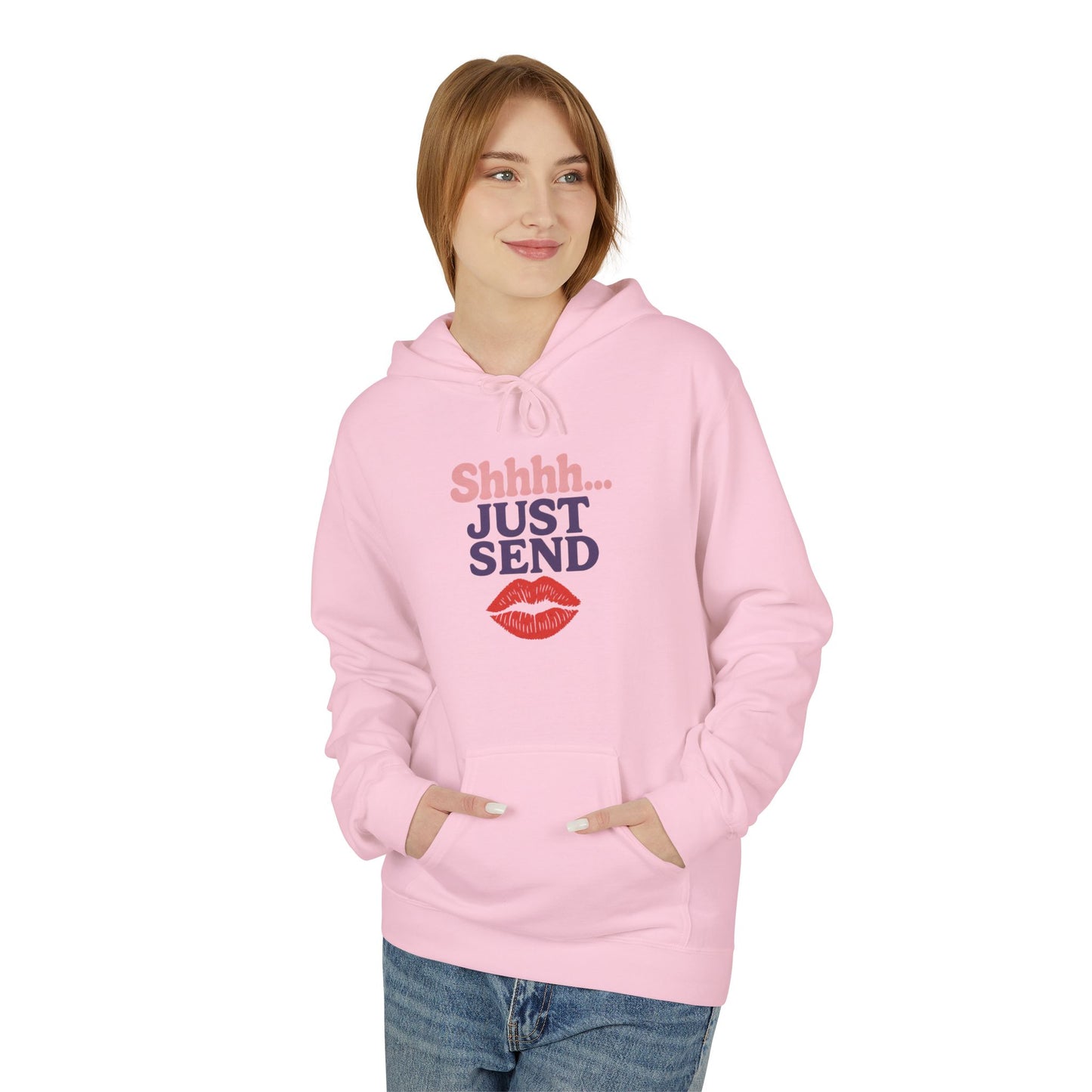 Shhh..Just Send - Women's comfy fleece hoodie